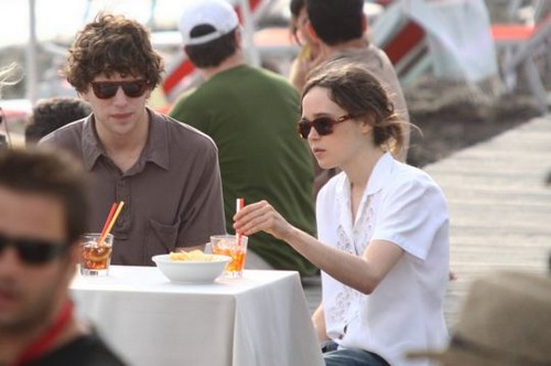 Bop Decameron, foto dal set con Jesse Eisenberg ed Ellen Page
