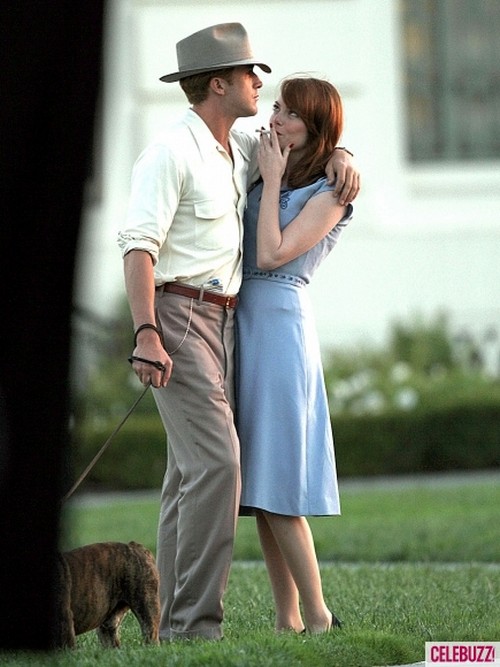 The Gangster Squad, foto dal set con Ryan Gosling ed Emma Stone