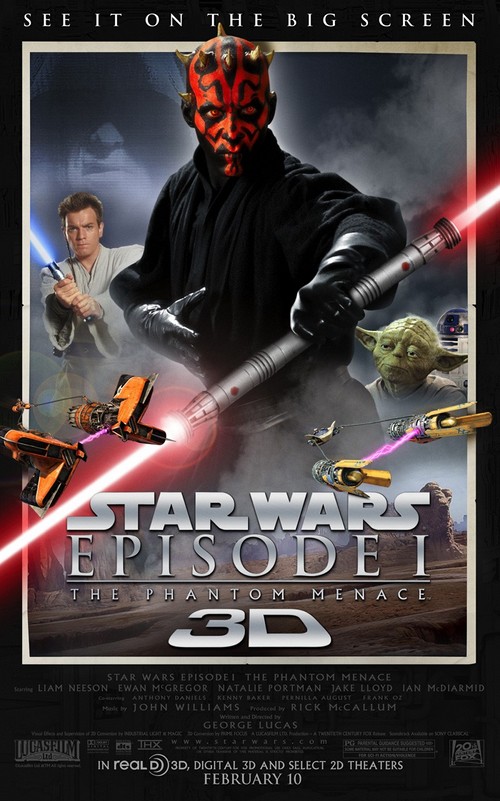 Star Wars: Episodio 1 La Minaccia Fantasma 3D, primo poster