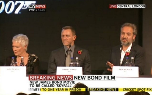 Skyfall è nuovo film di James Bond. Uscirà il 26 ottobre 2012