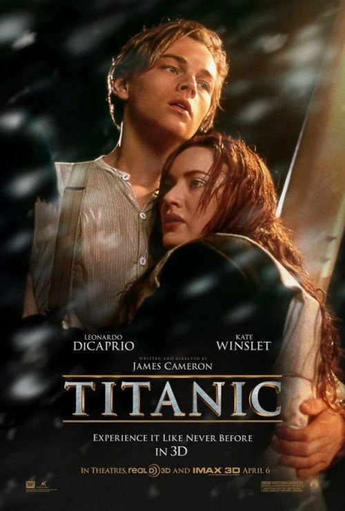 Titanic 3D, poster con Leonardo DiCaprio e Kate Winslet
