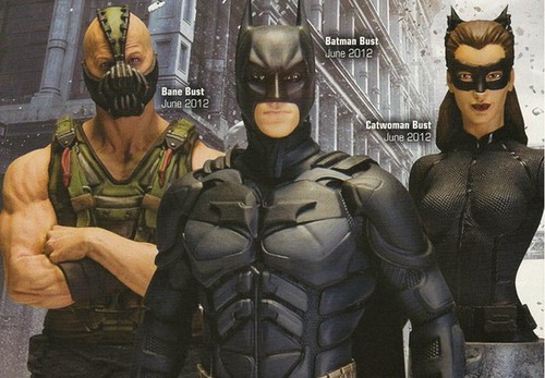 Il cavaliere oscuro: il ritorno, i busti ufficiali di Batman, Bane e Catwoman