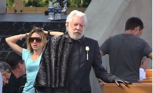 Hunger Games - La ragazza di fuoco, foto dal set con Donald Sutherland