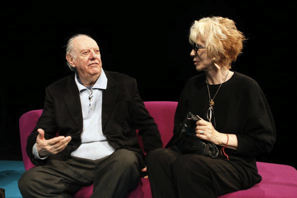 Italian playwright Dario Fo (L) and his