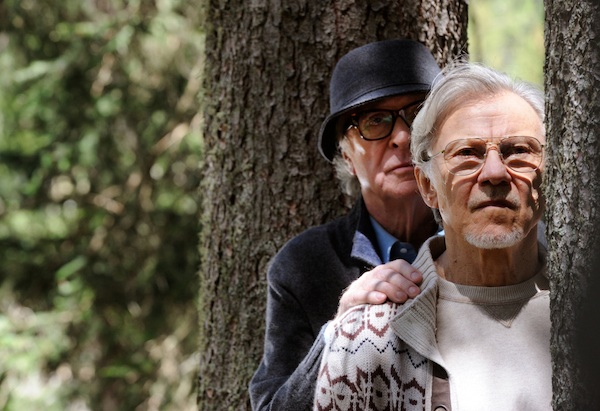 SET DEL FILM "LA GIOVINEZZA" DI PAOLO SORRENTINO. NELLA FOTO MICHAEL CAINE E  HARVEY KEITEL. FOTO DI GIANNI FIORITO